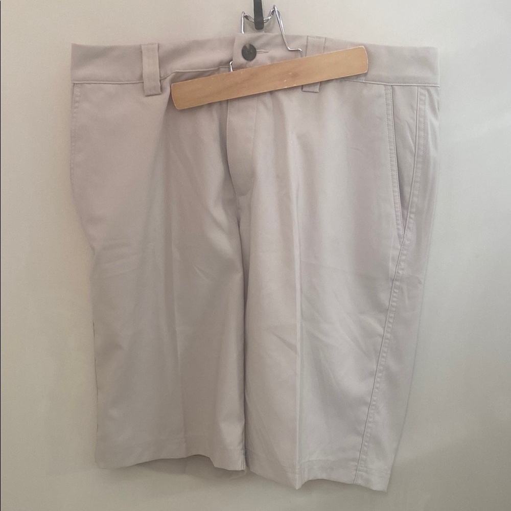 adidas Men's Light Gray Flat Front Shorts